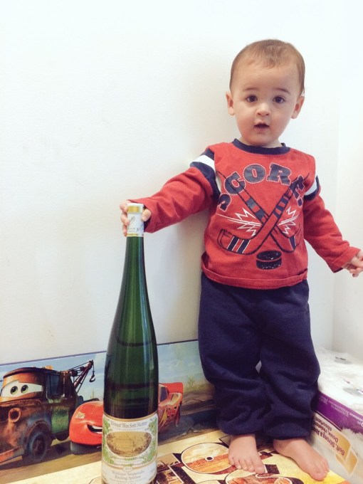 Max at 16 months, with his birth year mag, October 2014.